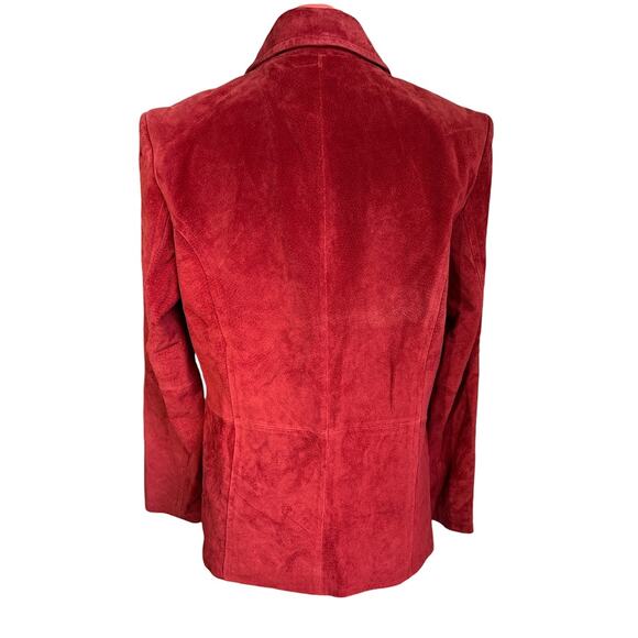 Caslon Women’s Size Medium‎ 100% Genuine Leather Suede Red Jacket - Picture 2 of 7